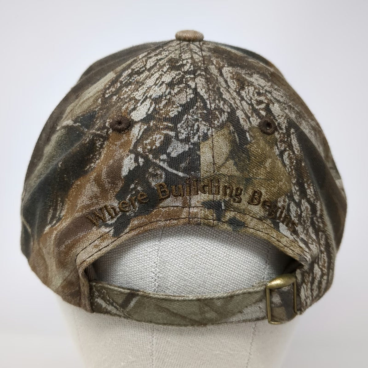 Lumbermens Baseball Cap Brown Realtree Camo One Size Frayed Brim Building Hat