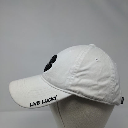 Live Lucky The Madison Club Slideback Hat White OSFA Adjustable Black Clover