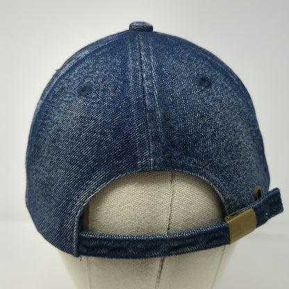 Hattitude 5 Panel Blue One Size Hat Embroidered Rose Distressed Denim Slideback