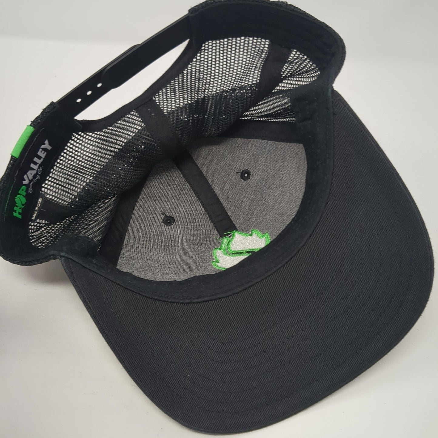 Hop Valley Brewing Co. Snapback Trucker Hat Black One Size Adjustable Mesh Back
