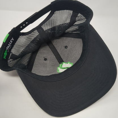 Hop Valley Brewing Co. Snapback Trucker Hat Black One Size Adjustable Mesh Back