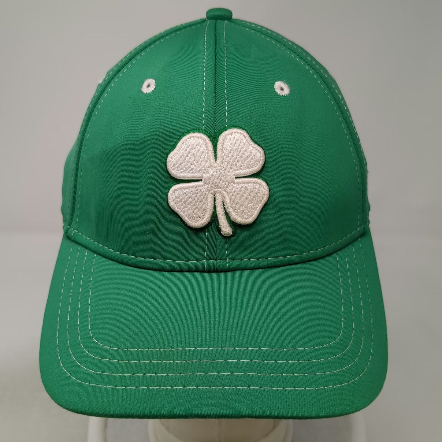Black Clover Baseball Cap Green M Live Lucky Four Leaf Clover Stretch Fit Hat