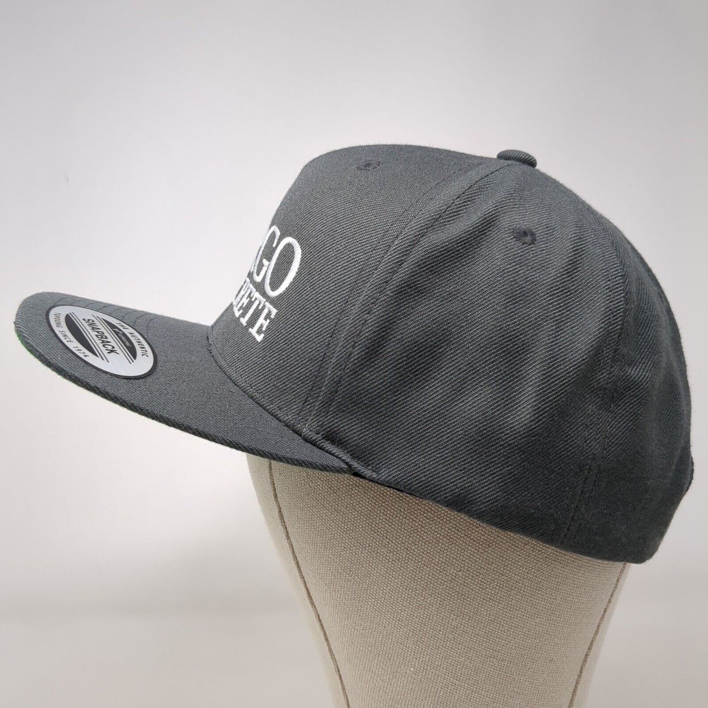 Largo Concrete Snapback Hat Gray OSFA Adjustable Embroidered Yupoong