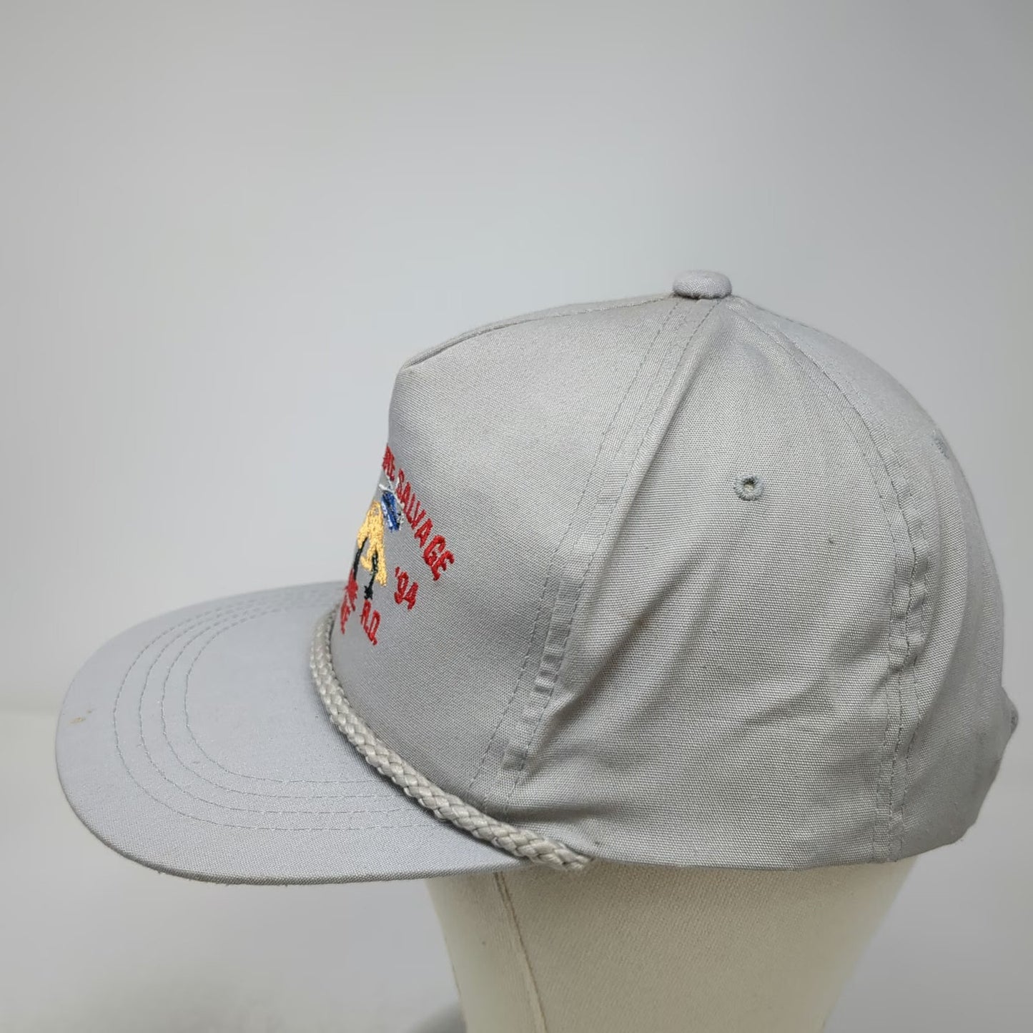 Yupoong Trucker Gray Vintage 1991 Rope Snapback Forest Fire Salvage B.N.F. hat