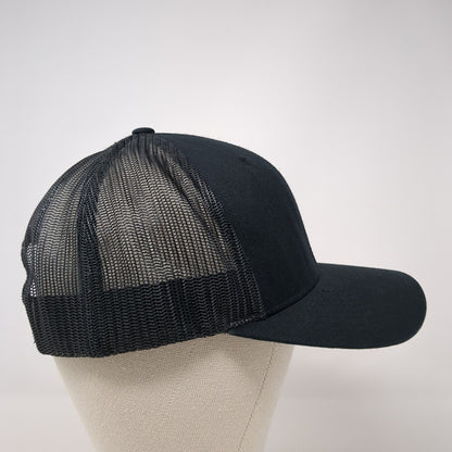Healthwise Snapback Mesh Back Trucker Hat Black One Size Solid 6 Panel