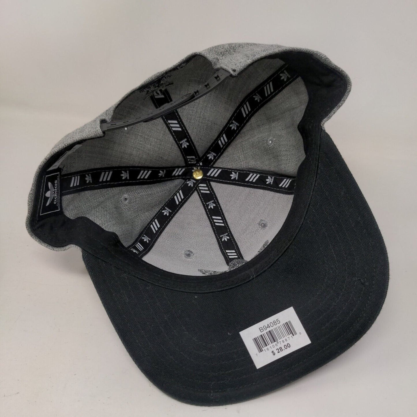 Adidas Trefoil Snapback Hat Gray OSFM Adjustable Fit Colorblock