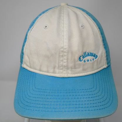 Callaway Golf Baseball Cap Blue White One Size Strapback Embroidered Grommet Hat