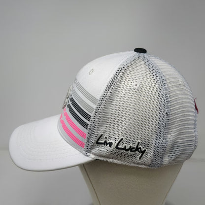 Black Clover Trucker Hat White XL Live Lucky Mesh Snapback Pink Silver