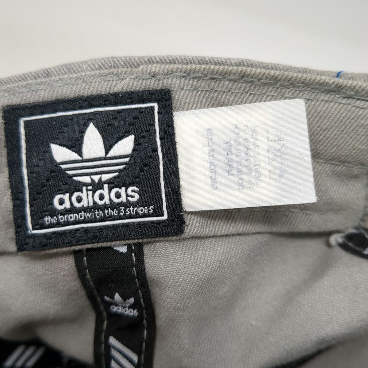 Adidas Baseball Cap Gray One Size Trefoil Logo Strapback Cotton Adjustable Hat
