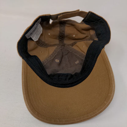 Carhartt Strapback Hat Brown OSFA Adjustable Patch Logo 6 Panel Cotton