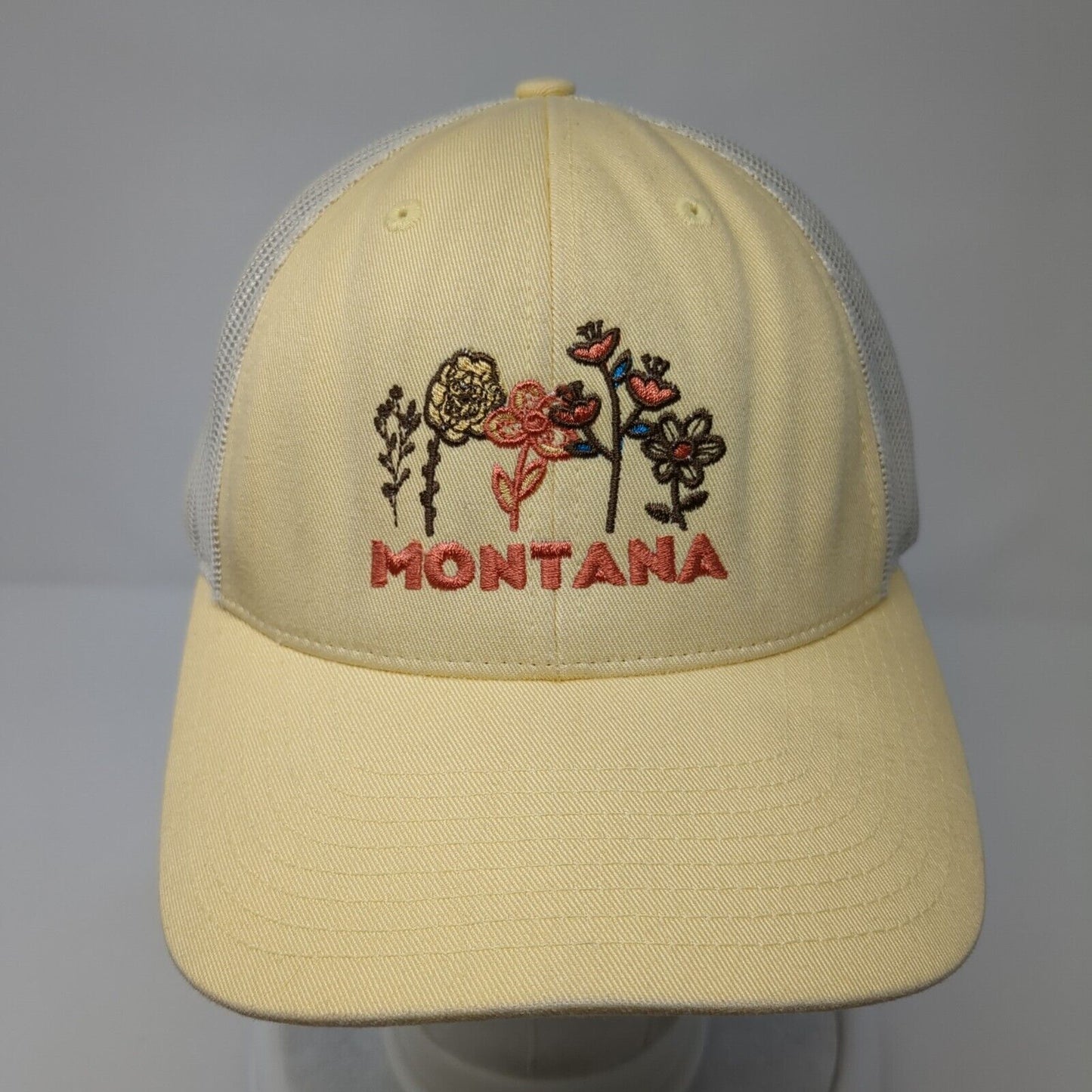 Montana Flowers Snapback Mesh Back Trucker Hat Yellow M/L Richardson