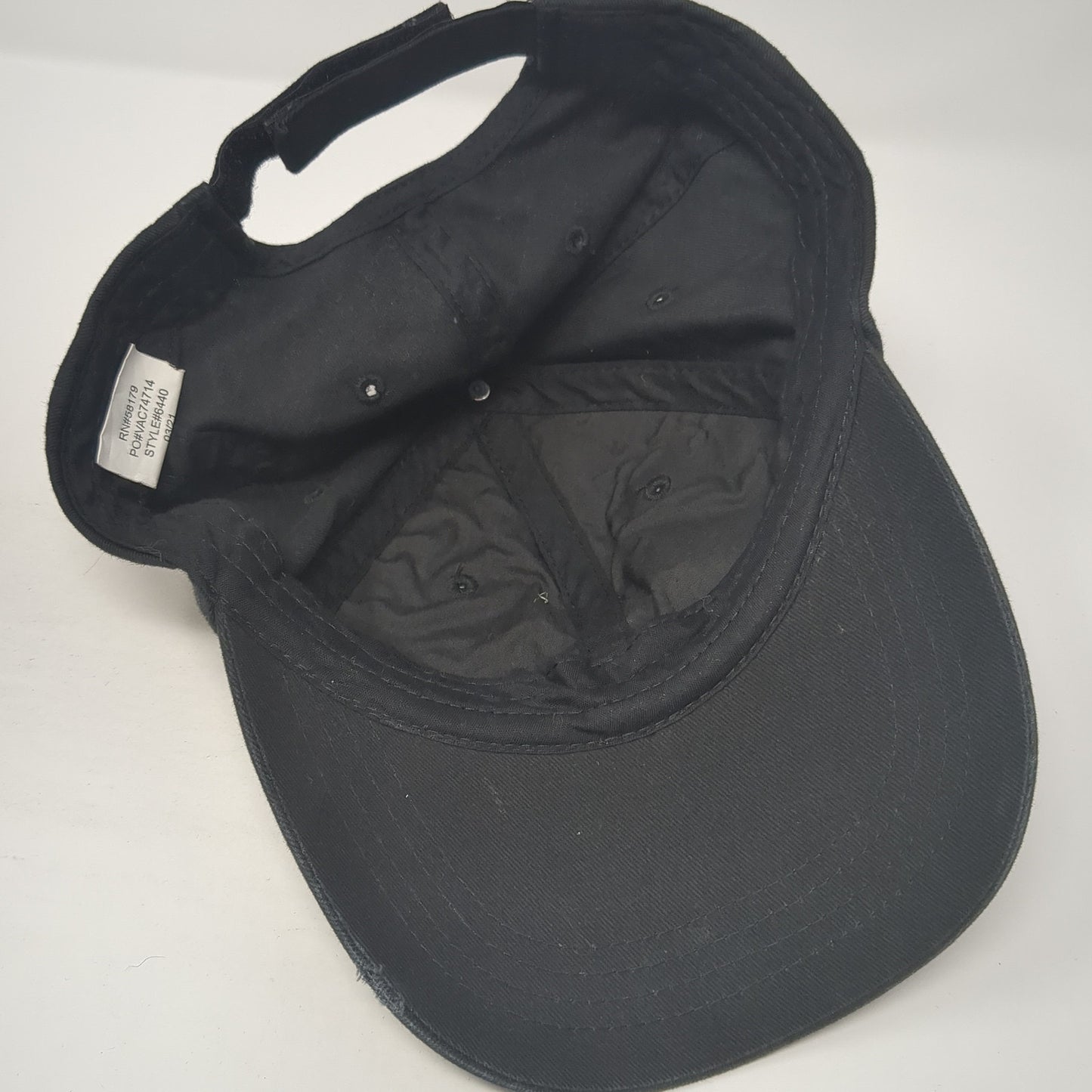 Unbranded Strapback Hat Black One Size Outdoor Vent Holes 6 Panel Blank