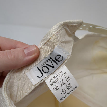 Jovie Snapback Hat White One Size Adjustable Rhinestone Bling Shiny