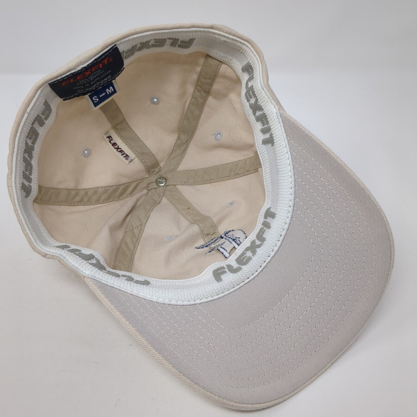 Monogram Fitted Hat Tan S-M Embroidered Flexfit Yupoong Vent Holes