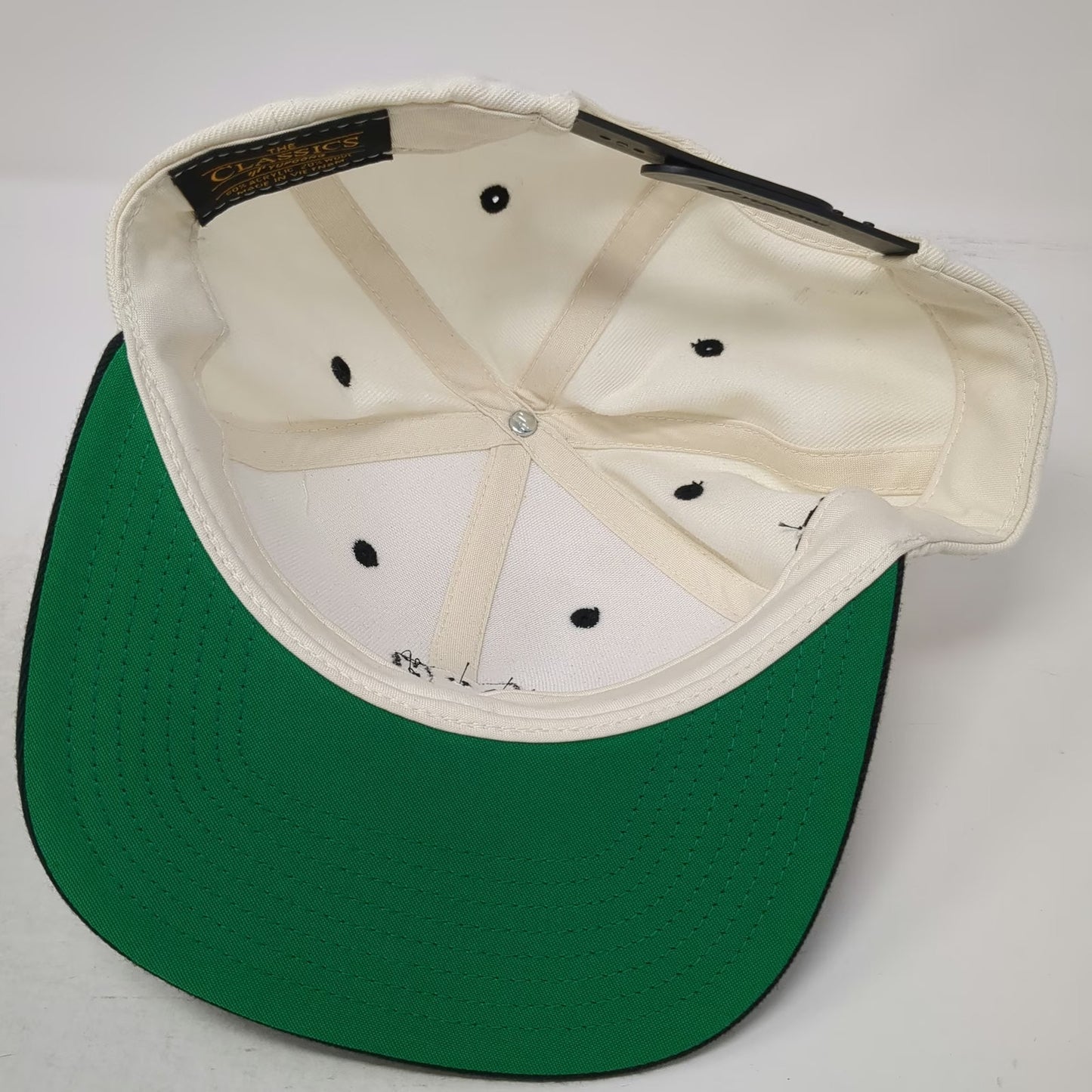 Yupoong Snapback White One Size Hat Badder Sports Paper Bag Logo Flat Brim