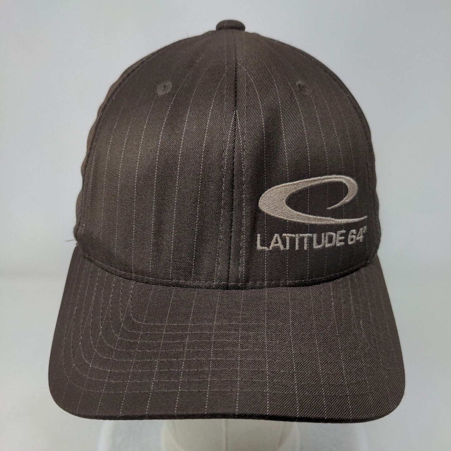 Latitude 64 Fitted Hat Brown S/M Flexfit Embroidered Vented Holes Yupoong