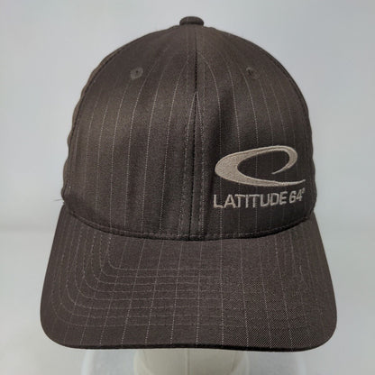Latitude 64 Fitted Hat Brown S/M Flexfit Embroidered Vented Holes Yupoong