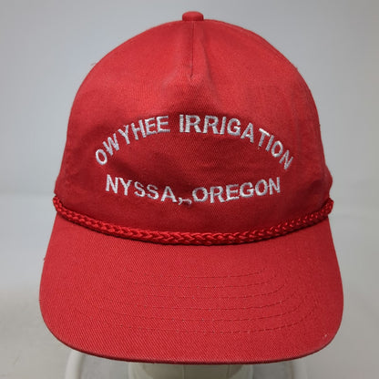 KC 5 Panel Red One Size Hat Owyhee Irrigation Nyssa Oregon Rope Snapback