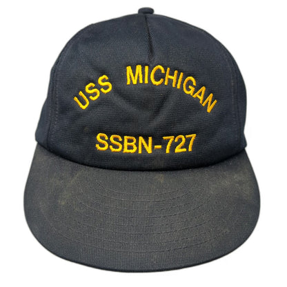 USS Michigan SSBN-727 Navy Submarine Hat 5 Panel Blue One Size Snapback USA