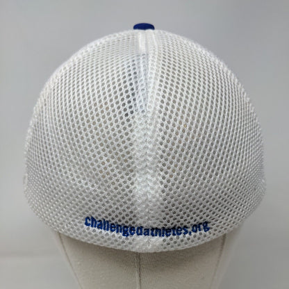 CAF Challenged Athletics Foundation Fitted Trucker Hat Blue One Size Mesh Back