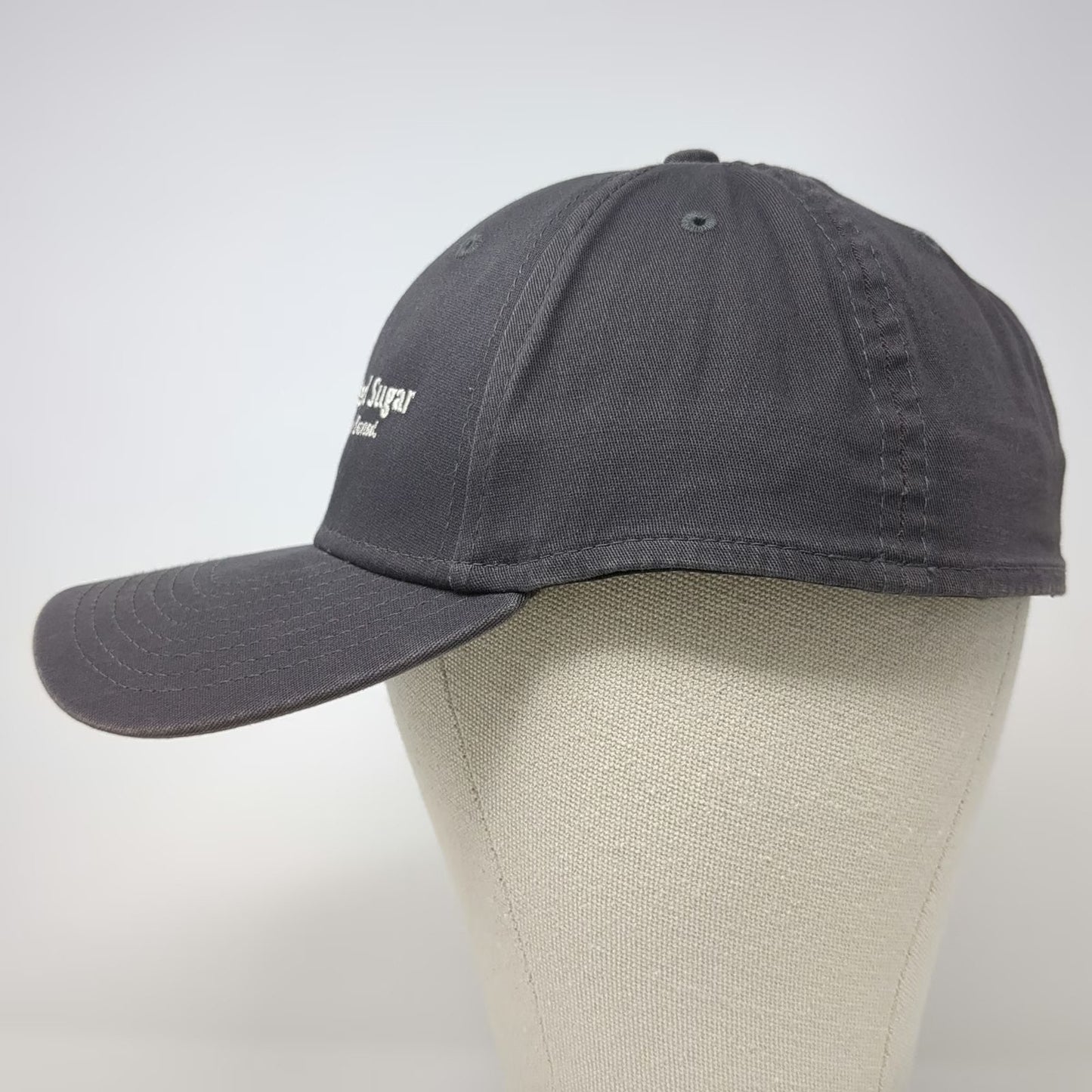 New Era Baseball Cap Gray M Amalgamated Sugar White Satin Stretch Fit Hat