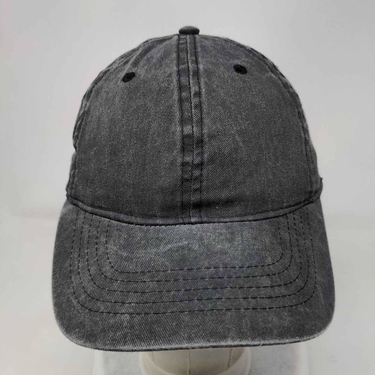 Unbranded Strapback Hat Gray OSFM Adjustable Vented Holes 6 Panel Blank