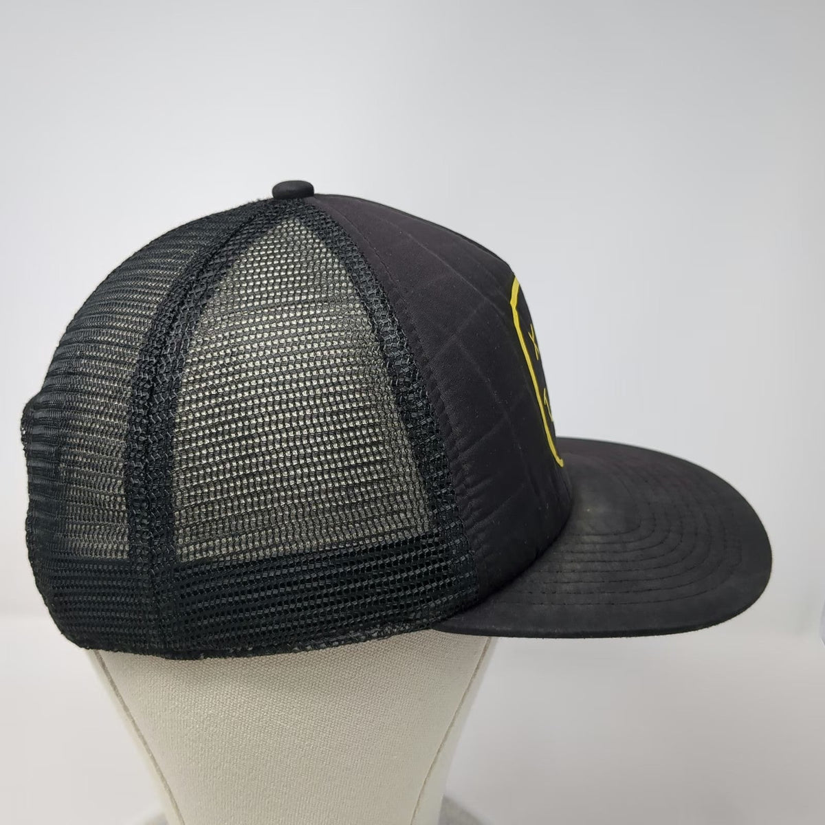 Nirvana Trucker Hat Black OSFM Smiley Face Logo Mesh Back Snapback Band Merch