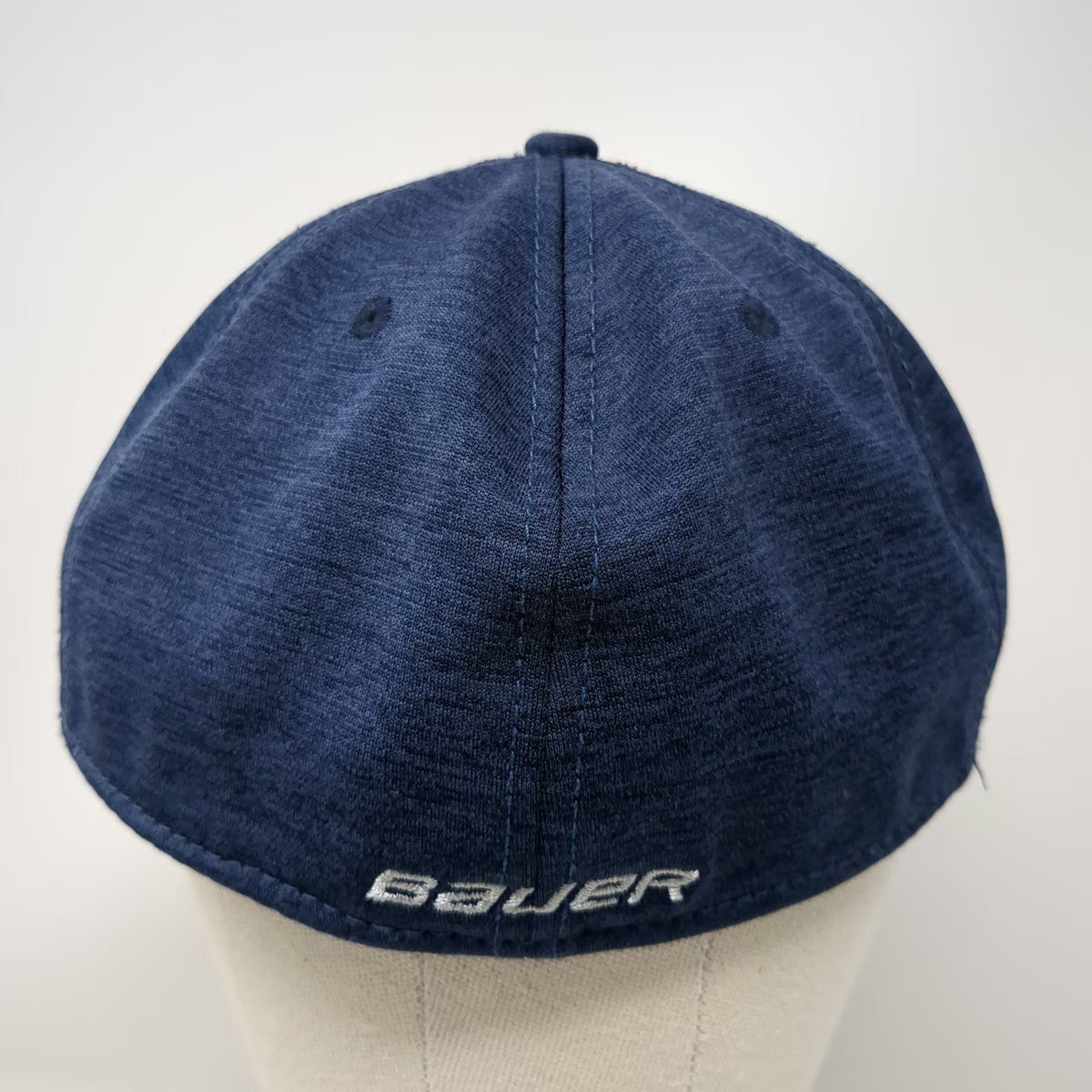 New Era Bauer Hockey Baseball Cap Blue XL Heathered 39THIRTY Stretch Fit Hat