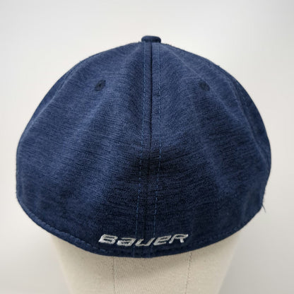 New Era Bauer Hockey Baseball Cap Blue XL Heathered 39THIRTY Stretch Fit Hat