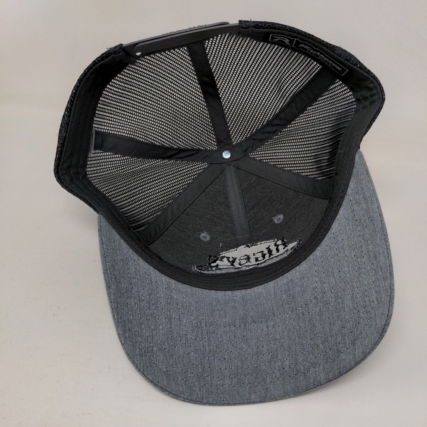 Rigby's Barber Shop Snapback Mesh Back Trucker Hat Gray M-L Embroidered