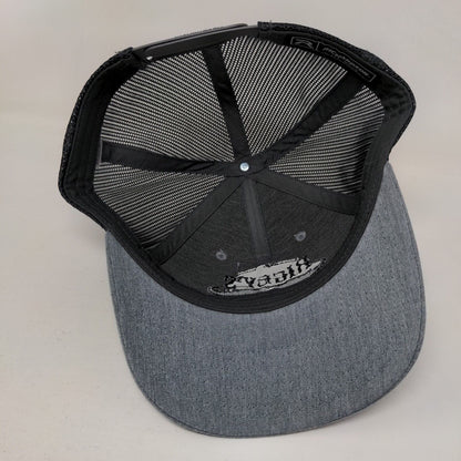 Rigby's Barber Shop Snapback Mesh Back Trucker Hat Gray M-L Embroidered