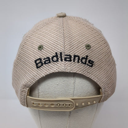 Badlands Snapback Trucker Hat Tan One Size Adjustable Mesh Back Distressed
