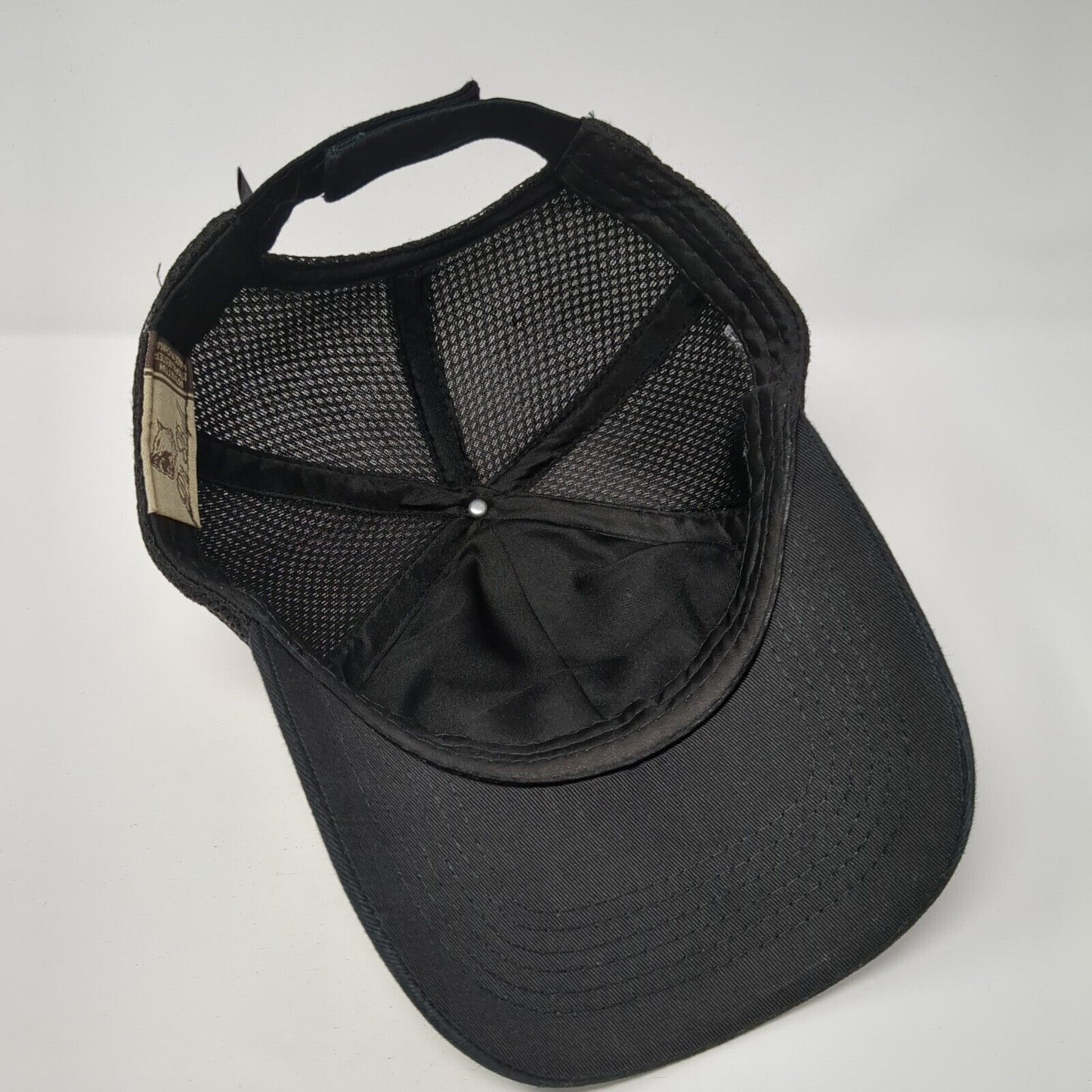 American Flag Strapback Hat Black OS Adjustable Embroidered Patriotic Pit Bull