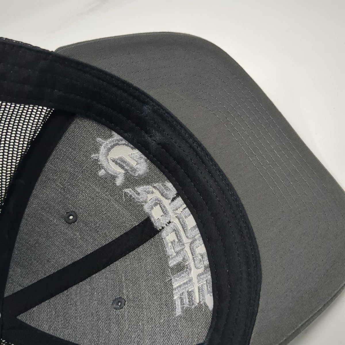 Richardson Trucker Hat Gray One Size Rogue Ridge Logo Mesh Back Snapback Cap