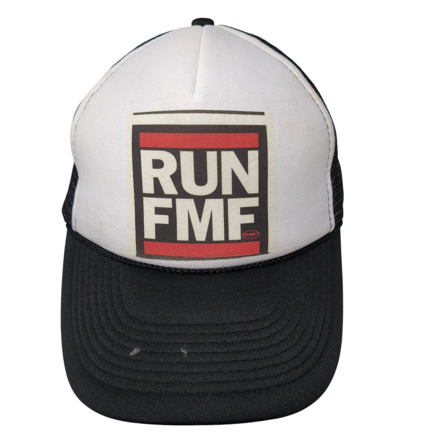 RUN FMF Snapback Trucker Hat Black One Size Adjustable Mesh Back 6 Panel Otto