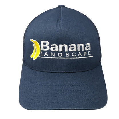 Banana Landscape Snapback Trucker Hat Blue OS Adjustable Mesh Back Yupoong