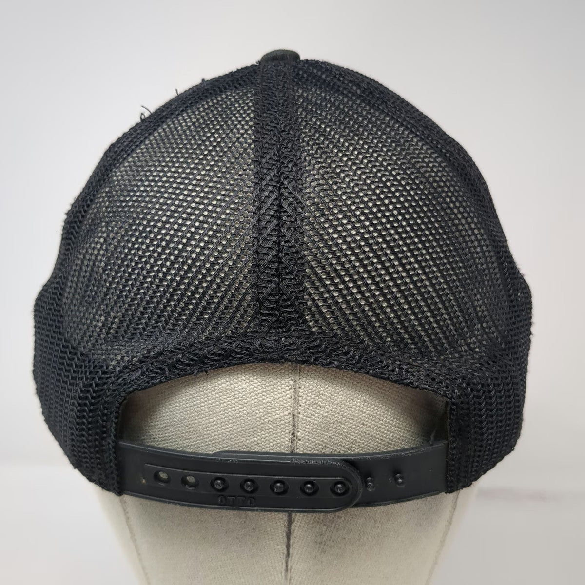 Otto Trucker Hat Black OSFM Copper Cloud Rain Gutters Mesh Snapback Flat Bill