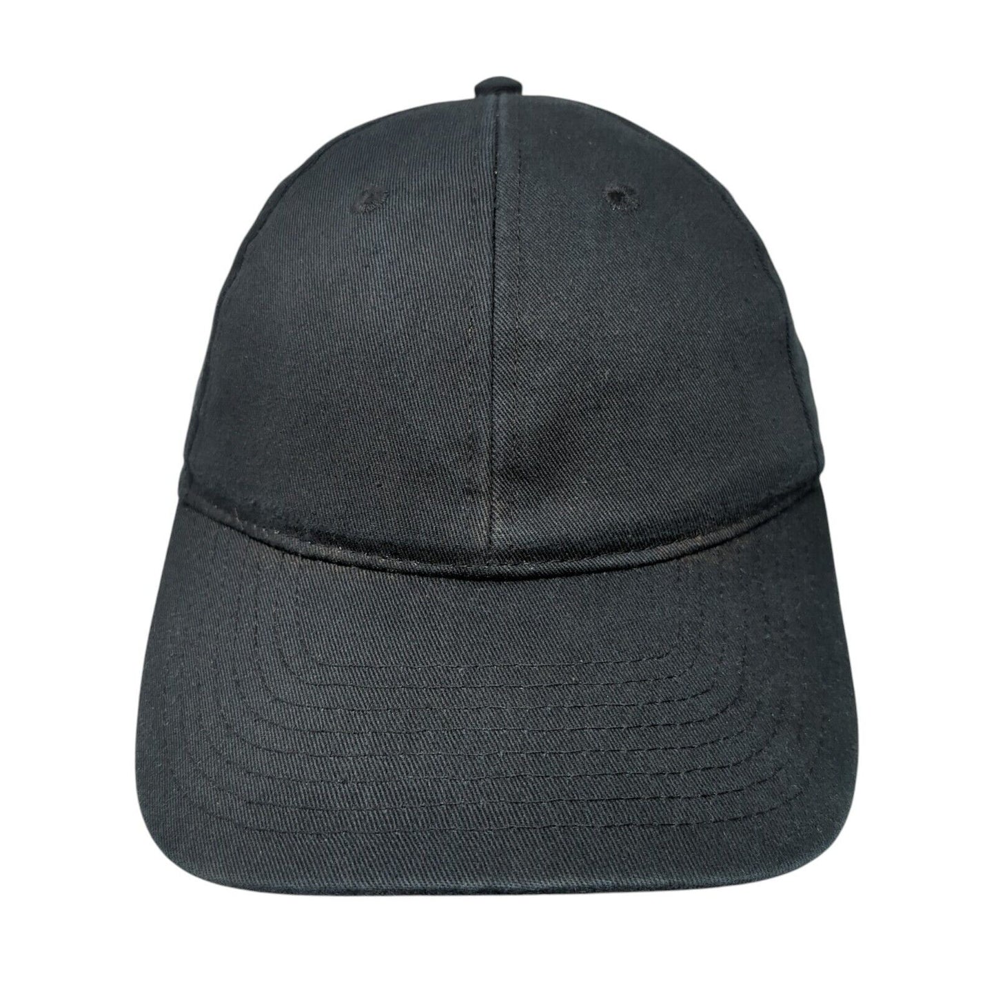 Unbranded Slideback Hat Black One Size Solid Adjustable Blank 6 Panel