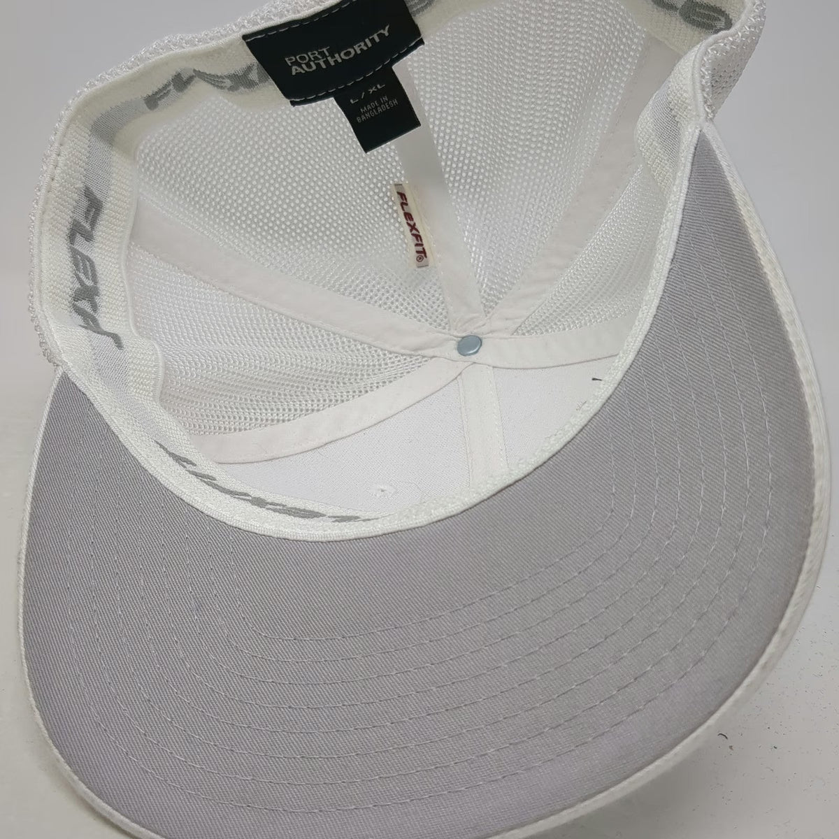 Port Authority White Baseball Cap XL Mesh Stockholm Precision Tools Patch Hat