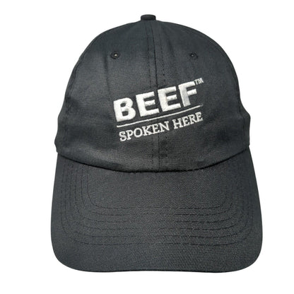 Beef Spoken Here Strapback Hat Black One Size Adjustable Embroidered