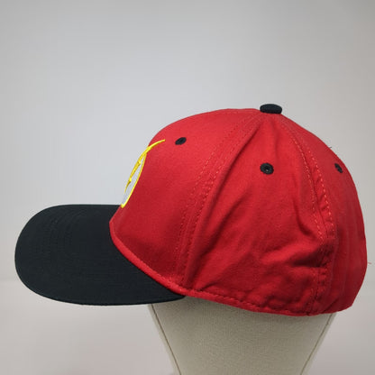 DC Comics Snapback Hat Red One Size Flash Logo Under Visor Graphic Cotton Black