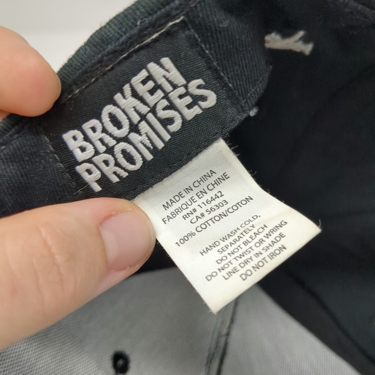 Broken Promises 5 Panel Black One Size Barbwire Embroidered Snapback Hat Logo