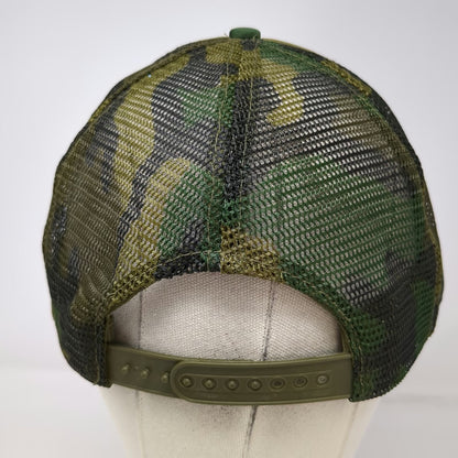 Cameo John Deere Trucker Hat Green Camo Mesh Back Snapback Flat Brim Vintage
