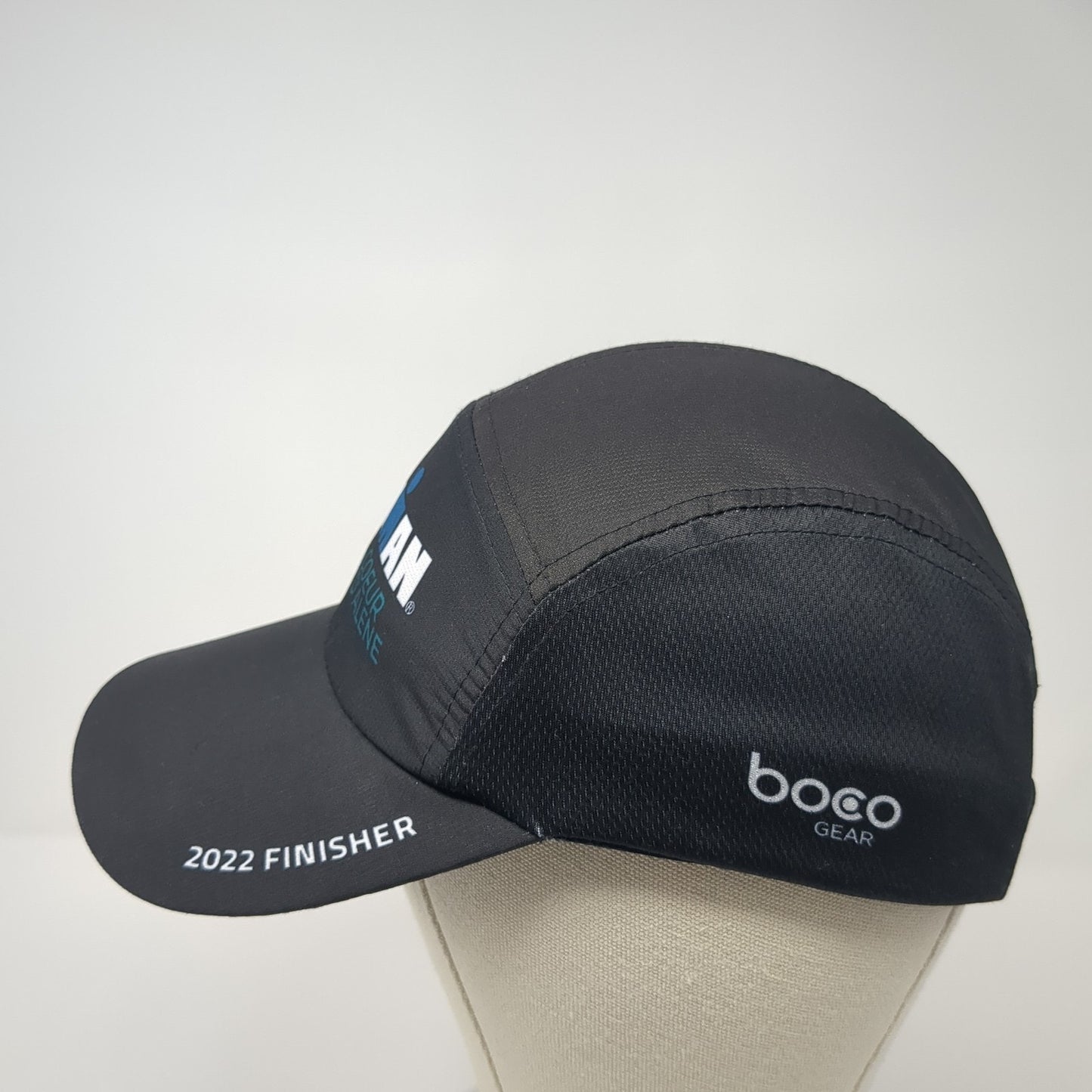 IRONMAN 70.3 Coeur d'Alene Slideback 5 Panel Hat Black One Size Boco Gear