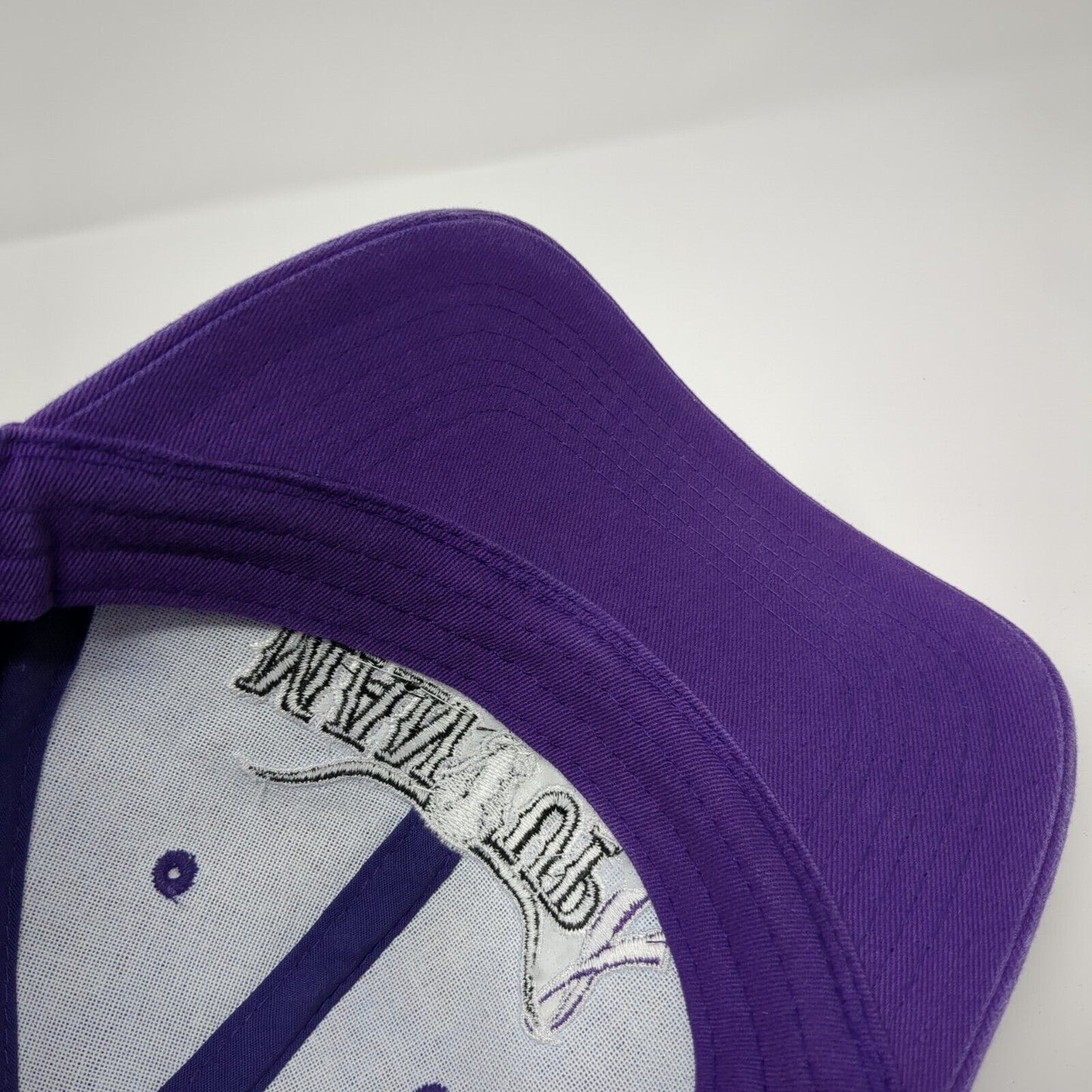 Man Up Crusade Strapback Hat Purple One Size Embroidered Buck's Bags