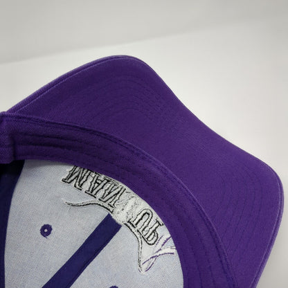 Man Up Crusade Strapback Hat Purple One Size Embroidered Buck's Bags
