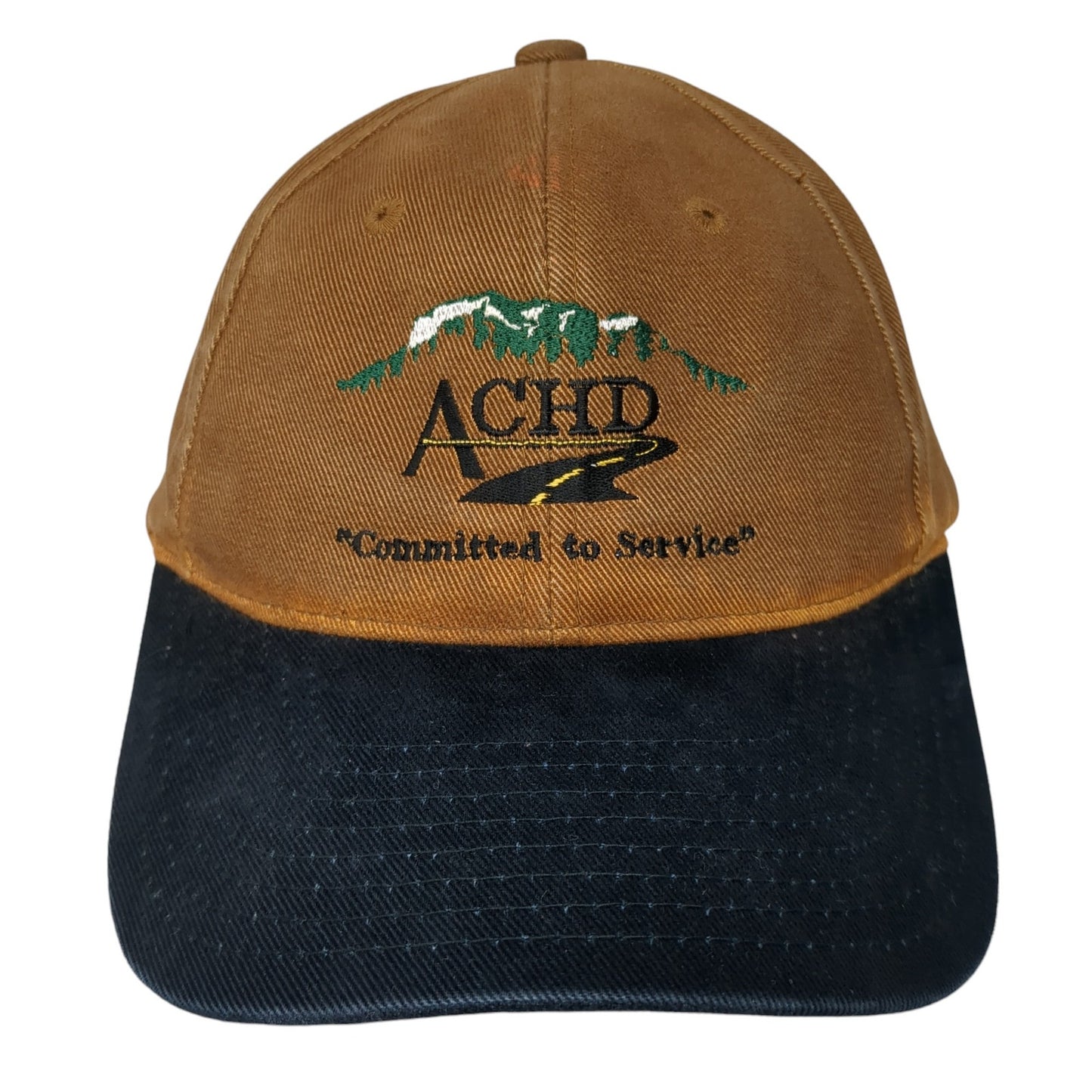 ACHD Committed to Service Strapback Hat Brown One Size Colorblock