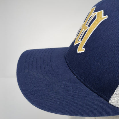 Port Authority Fitted Trucker Hat Blue S/M Flexfit Embroidered Mesh Back