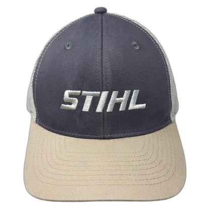 Stihl Trucker Hat Gray Beige One Size Mesh Back Silver Logo Snapback Workwear
