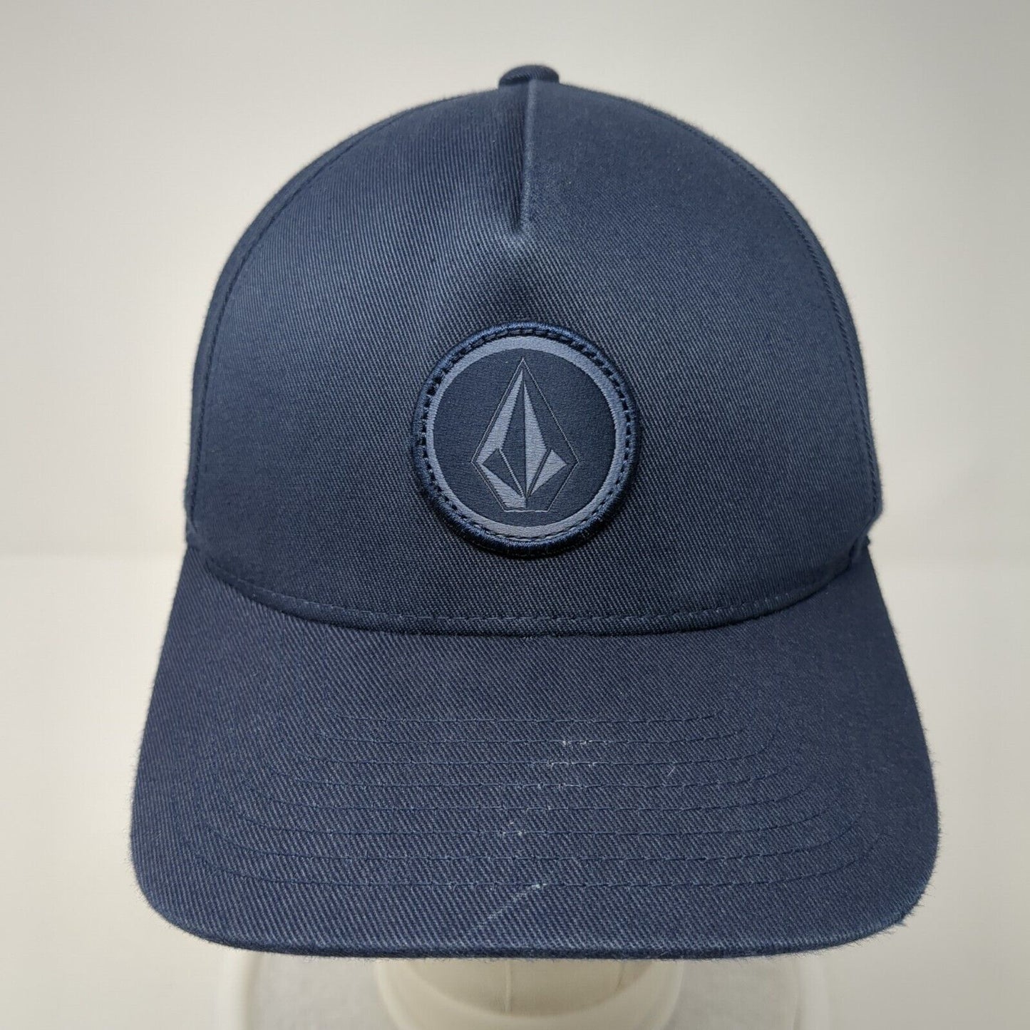 Volcom Fitted Hat Blue L/XL Flexfit Patch Logo Lightweight Vented Holes 6 Panel